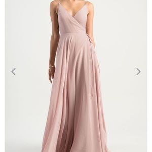 Jenny Yoo Bridesmaids wrap dress, blush